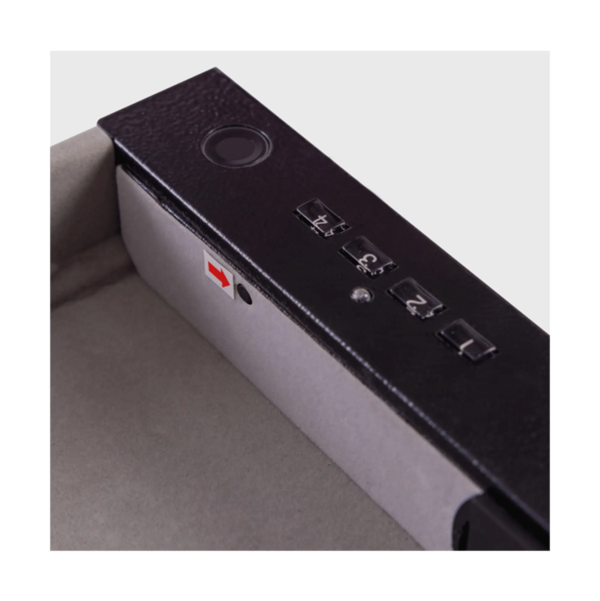 Sleep Safe digital keypad and lock detail