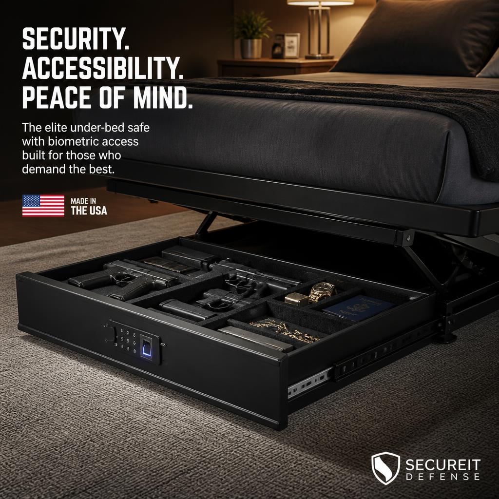 Steel under-bed Sleep Safe storage drawer